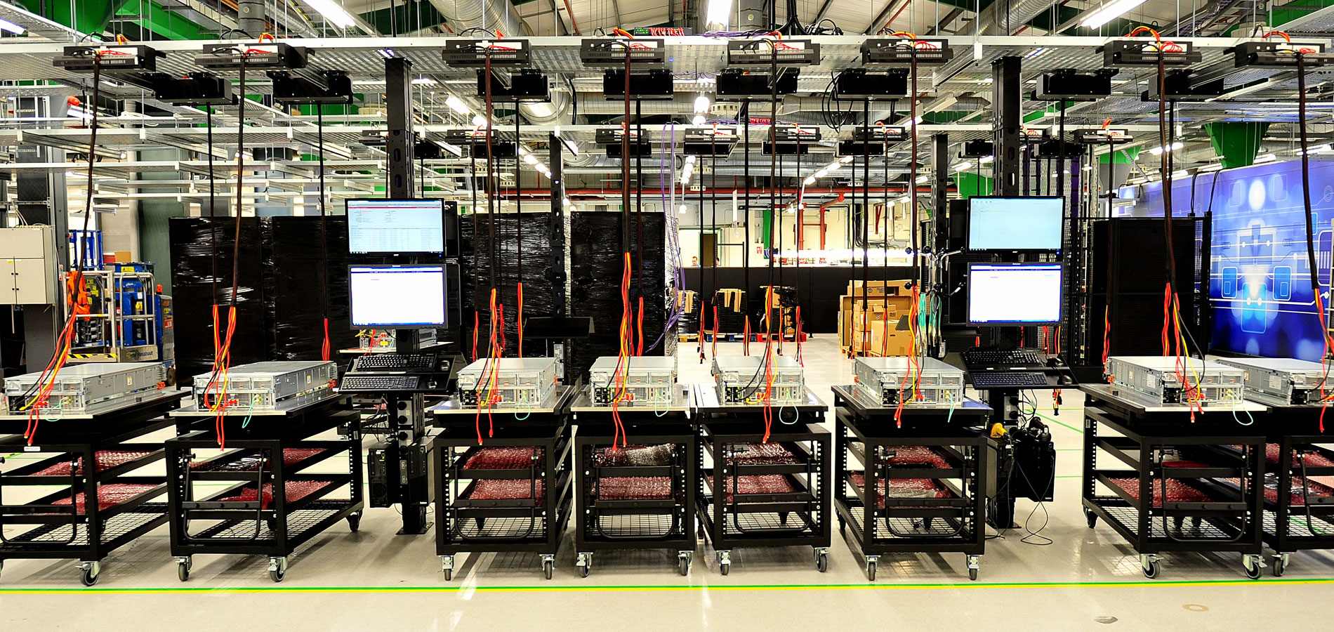 Image showing a full fit-out of an ICT server test floor